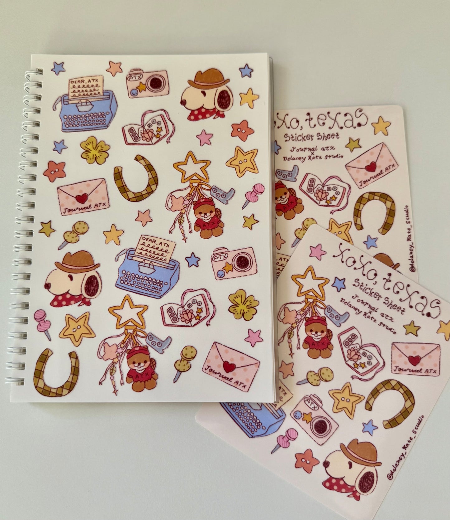 Journal ATX x Delaney Kate Studio - “XoXo, Texas” Sticker Sheet