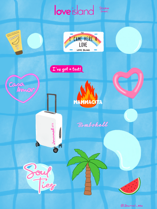 Journal ATX Love Island Sticker Sheet