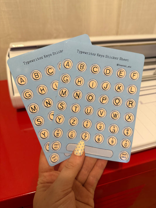 Typewriter Keys Sticker Sheet